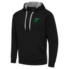 St. Louis Blues Antigua St. Patrick's Day Victory Pullover Hoodie - Black Hoodies