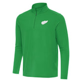 Detroit Red Wings Antigua St. Patrick Intent Quarter-Zip Pullover Top - Kelly Green Pullover