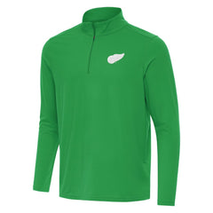 Detroit Red Wings Antigua St. Patrick Intent Quarter-Zip Pullover Top - Kelly Green Pullover