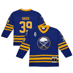 Dominik Hasek Buffalo Sabres Mitchell & Ness 1995-96 Power Play Jersey - Royal Jerseys