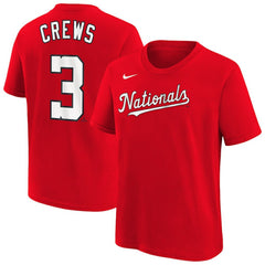 Dylan Crews Washington Nationals Youth Name & Number T-Shirt Red