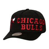Chicago Bulls Busted Logo Wordmark Wrap-Around Pro Pinch Adjustable Hat - Black outlet