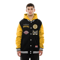 Boston Bruins New Era Full-Snap Fleece Hoodie Jacket - Black/Gold Hoodies