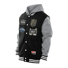 Vegas Golden Knights New Era Full-Snap Fleece Hoodie Jacket - Black/Grey Hoodies