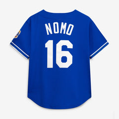 Hideo Nomo Los Angeles Dodgers Cooperstown Collection Mesh Batting Practice Button-Up Jersey Royal