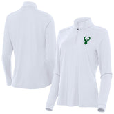 Milwaukee Bucks Antigua Women's St. Patrick's Day Intent Quarter-Zip Top - White sale