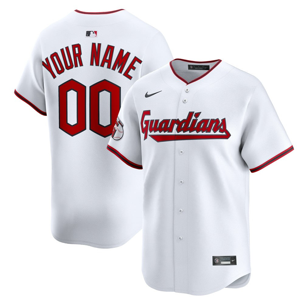 Cleveland Guardians Home Limited Custom Jersey White