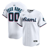Miami Marlins Home Limited Custom Jersey White
