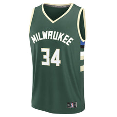 Giannis Antetokounmpo Milwaukee Bucks Fast Break Replica Player Jersey - Icon Edition - Hunter Green outlet
