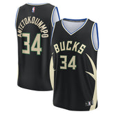 Giannis Antetokounmpo Milwaukee Bucks Fast Break Replica Player Jersey - Statement Edition - Black online