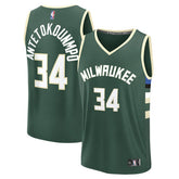 Giannis Antetokounmpo Milwaukee Bucks Youth Fast Break Replica Player Jersey - Icon Edition - Hunter Green sale