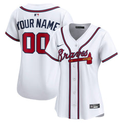 Atlanta Braves Women's Home Limited Custom Jersey White