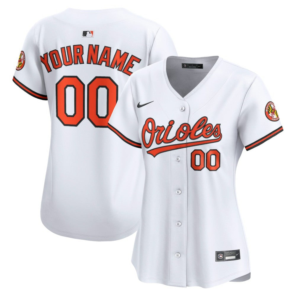 Baltimore Orioles Women's Home Limited Custom Jersey White