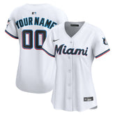 Miami Marlins Women's Home Limited Custom Jersey White