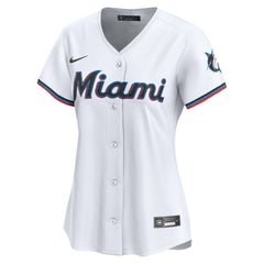 Miami Marlins Women's Home Limited Custom Jersey White
