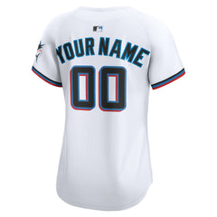 Miami Marlins Women's Home Limited Custom Jersey White