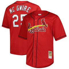 Mark McGwire St. Louis Cardinals Big & Tall Cooperstown Mesh Batting Practice Jersey Red