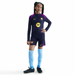 Barcelona Youth 2025/26 Strike Drill Quarter-Zip Dri-FIT Long Sleeve Top - Navy for sale