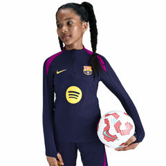Barcelona Youth 2025/26 Strike Drill Quarter-Zip Dri-FIT Long Sleeve Top - Navy for sale
