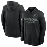 New York Jets 2025 Rivalries Collection Sideline Dri-FIT Long Sleeve Hoodie T-Shirt - Black for sale