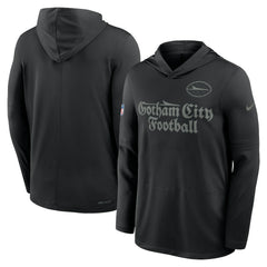New York Jets 2025 Rivalries Collection Sideline Dri-FIT Long Sleeve Hoodie T-Shirt - Black for sale
