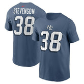 Rhamondre Stevenson New England Patriots 2025 Rivalries Collection Player Name & Number T-Shirt - Storm Blue for sale