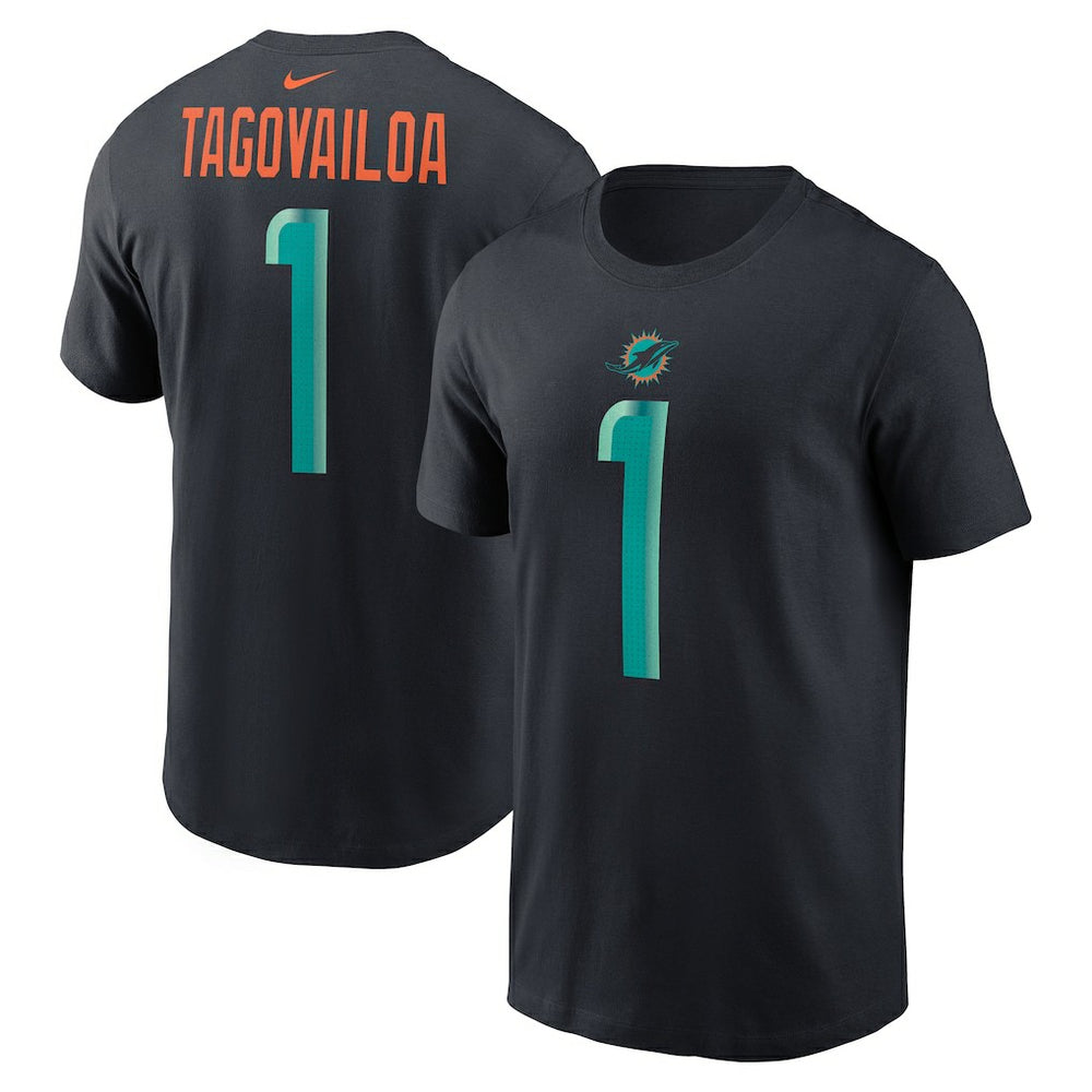 Tua Tagovailoa Miami Dolphins 2025 Rivalries Collection Player Name & Number T-Shirt - Pitch Blue discount
