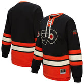 Philadelphia Flyers Mitchell & Ness Women's Heritage Lace-Up Pullover Sweatshirt - Black Sweatshirts