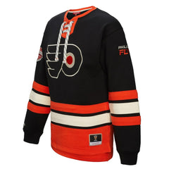 Philadelphia Flyers Mitchell & Ness Women's Heritage Lace-Up Pullover Sweatshirt - Black Sweatshirts