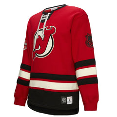 New Jersey Devils Heritage Lace-Up Pullover Sweatshirt - Red Sweatshirts
