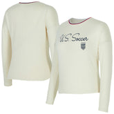USWNT Concepts Sport Women's Kaki Hacci Knit Pullover Sweatshirt - Cream discount