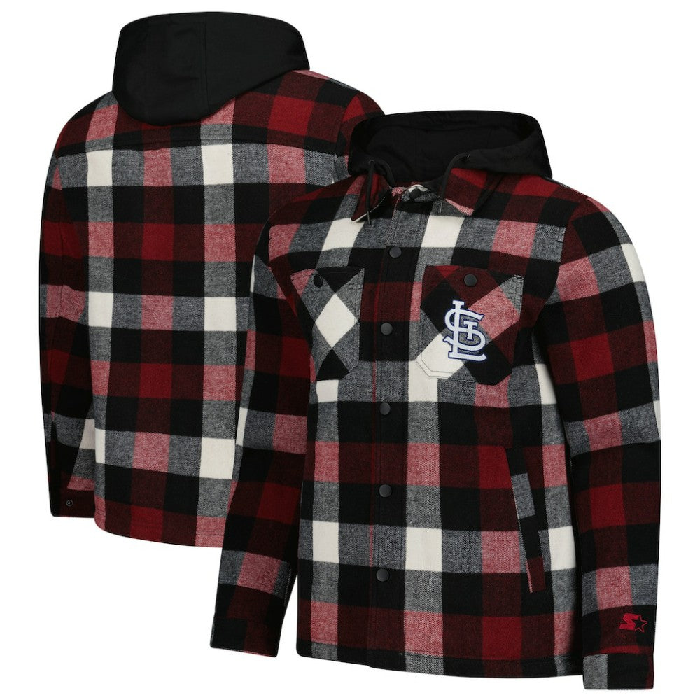St. Louis Cardinals Starter Sherpa Full-Zip Hoodie Jacket Red/Black