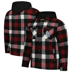 St. Louis Cardinals Starter Sherpa Full-Zip Hoodie Jacket Red/Black