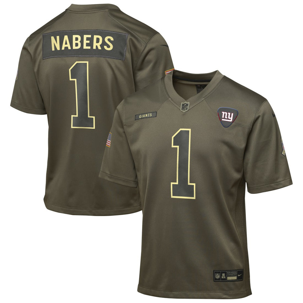 Malik Nabers New York Giants Youth 2025 Salute to Service Game Jersey - Olive outlet