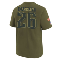 Saquon Barkley Philadelphia Eagles Youth 2025 Salute to Service Name & Number T-Shirt - Olive online