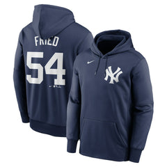 Max Fried New York Yankees Name & Number Pullover Hoodie Navy