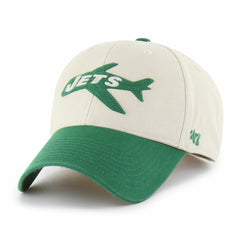 New York Jets '47 Fairfield MVP Throwback Adjustable Hat - Cream/Kelly Green for sale
