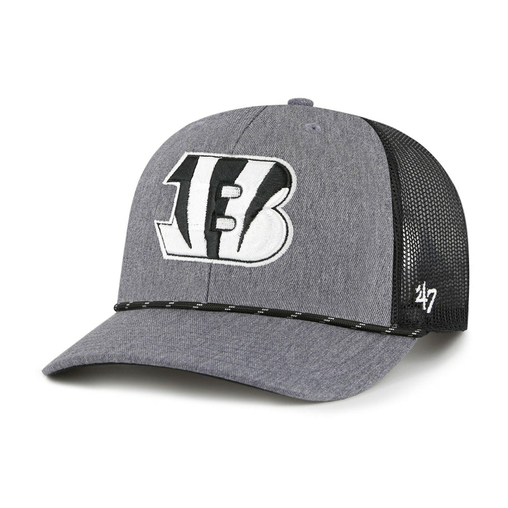 Cincinnati Bengals '47 Carbon Rope Trucker Adjustable Hat - Heather Charcoal on sale