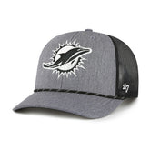 Miami Dolphins '47 Carbon Rope Trucker Adjustable Hat - Heather Charcoal outlet