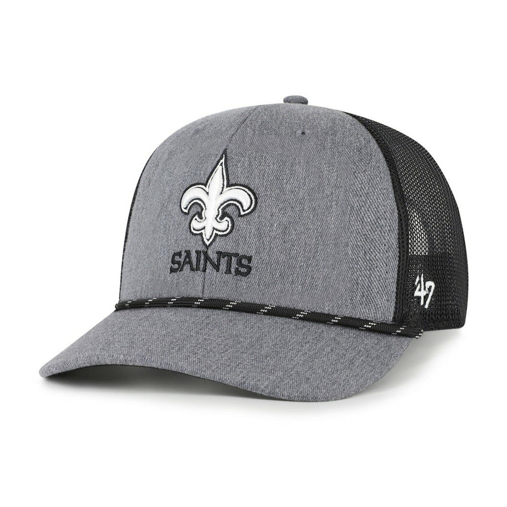 New Orleans Saints '47 Carbon Rope Trucker Adjustable Hat - Heather Charcoal discount