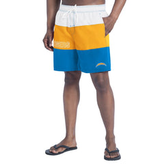 Los Angeles Chargers G-III Sports by Carl Banks Sunrise Volley Swim Shorts - Powder Blue/Gold cheap