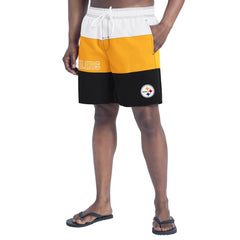 Pittsburgh Steelers G-III Sports by Carl Banks Sunrise Volley Swim Shorts - Black/Gold for sale