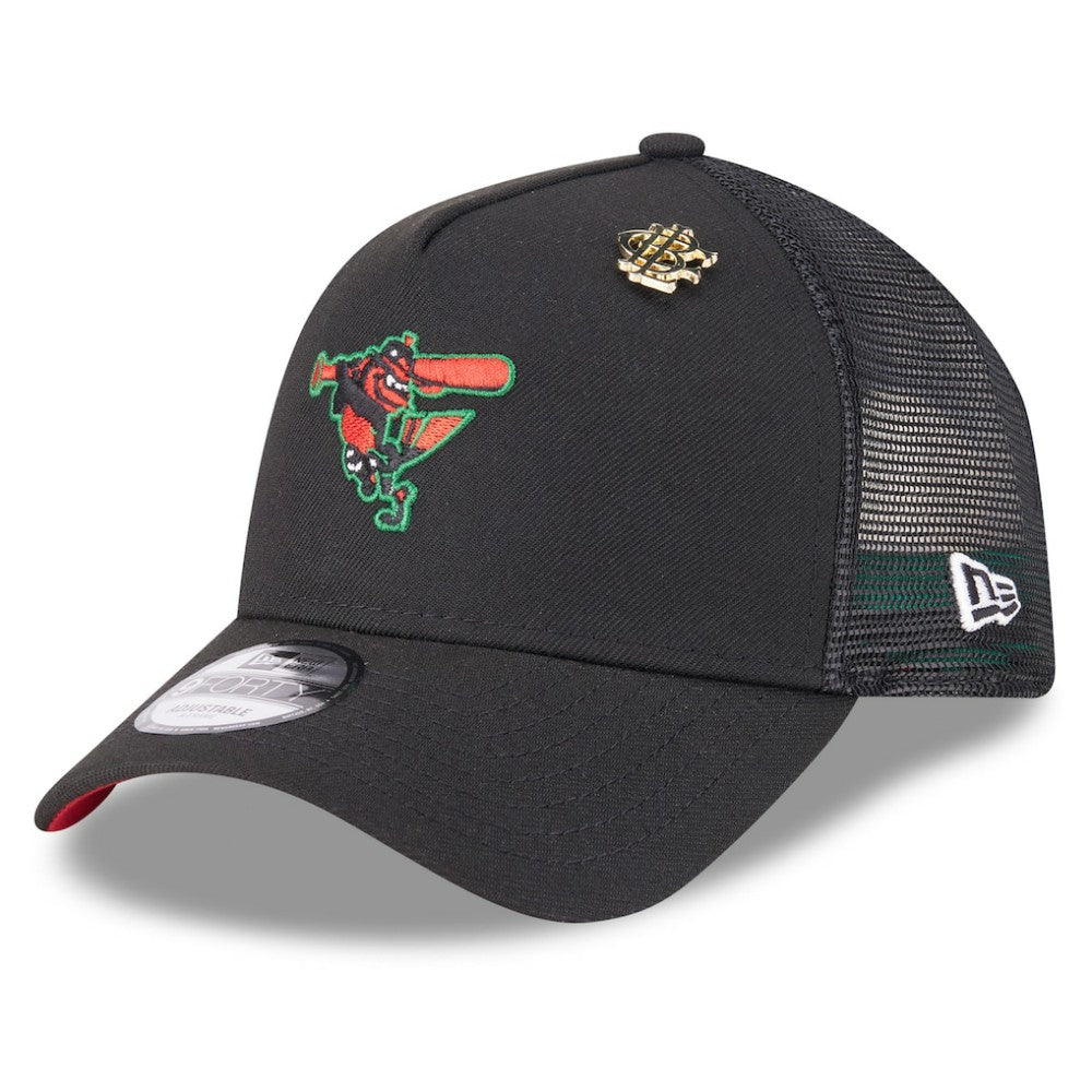 Baltimore Orioles 2025 Big League Chew A-Frame 9FORTY Adjustable Trucker Hat Black