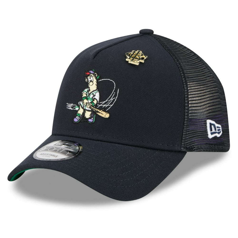 Atlanta Braves 2025 Big League Chew A-Frame 9FORTY Adjustable Trucker Hat Navy