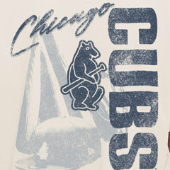 Chicago Cubs Cooperstown Collection Oversized Throwback Distressed T-Shirt Cream