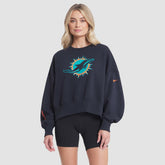 Miami Dolphins Women's 2025 Rivalries Collection Oversized Phoenix Fleece Sweatshirt - Pitch Blue cheap