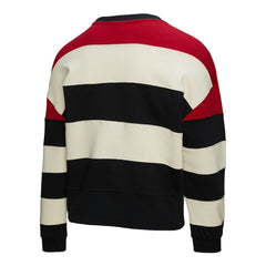 Atlanta Braves Women's Cooperstown Collection Blocked Fleece Pullover Sweatshirt- Red/Black
