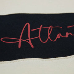 Atlanta Braves Women's Cooperstown Collection Blocked Fleece Pullover Sweatshirt- Red/Black