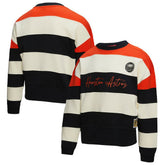 Houston Astros Women's Cooperstown Collection Blocked Fleece Pullover Sweatshirt- Orange/Black