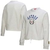 Houston Astros Women's Cropped Toggle Pullover Sweatshirt Heather Gray